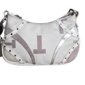 RARE Authentic Adorable TOD'S Monogram T
Canvas Leather Studded Small Purse
